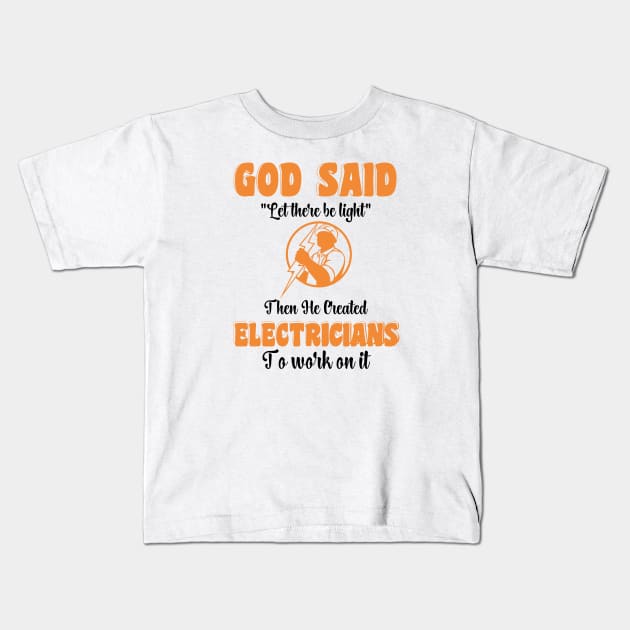 Electrician Kids T-Shirt by Xtian Dela ✅